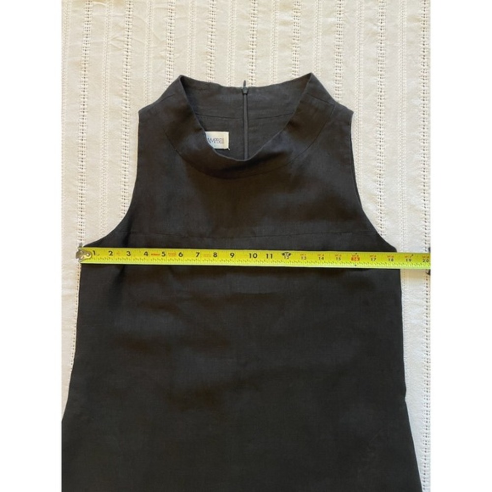 Sara Campbell Mockneck Linen Sleeveless Black Dress.‎ Size Medium. Made In USA. - Picture 10 of 10